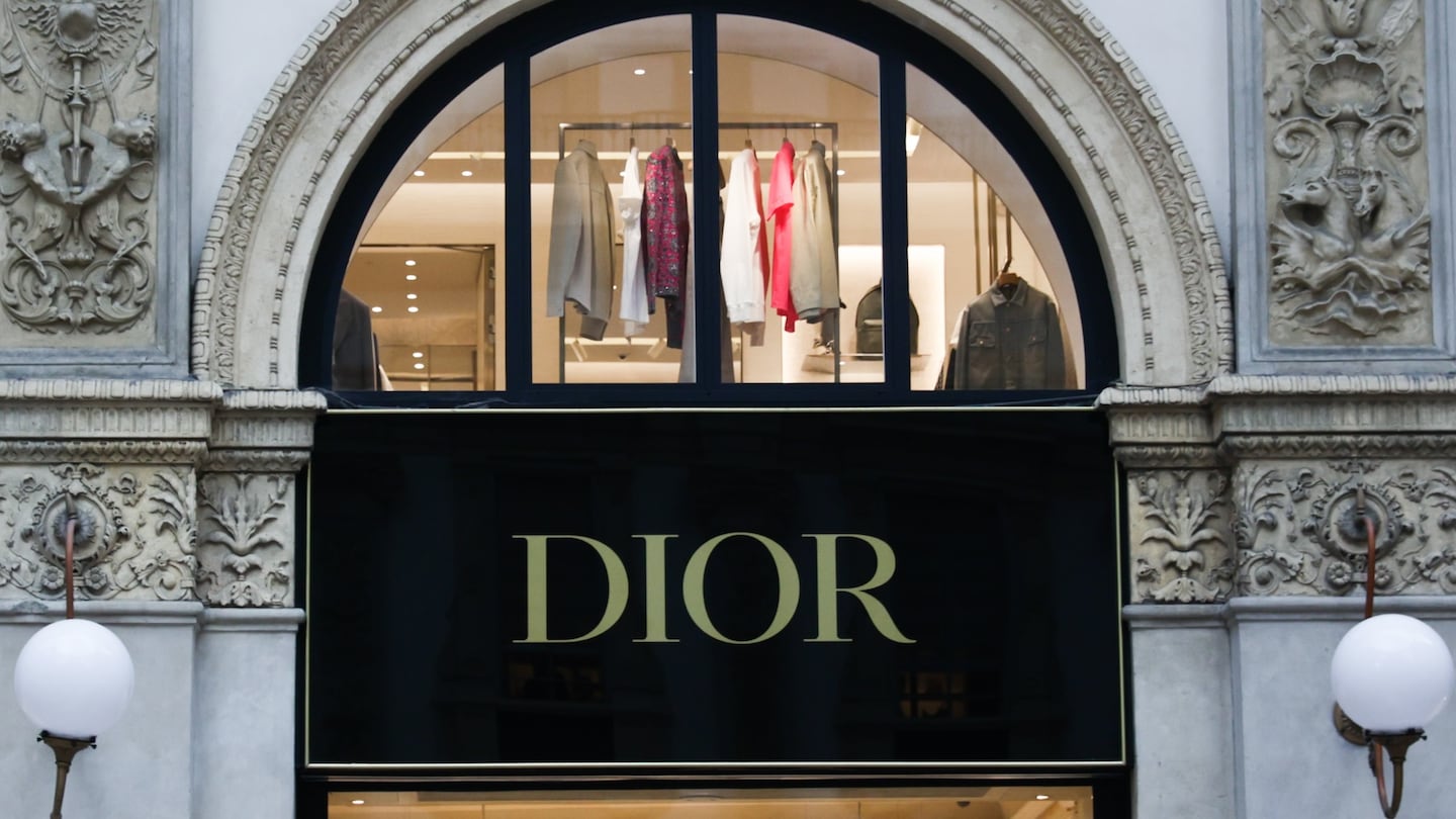 A Dior storefront in Milan, Italy.