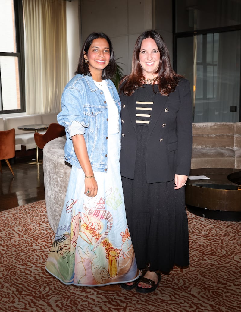 Shamini Rajarethnam, CEO of Rationale Beauty, and Polly Viska, Marketing Director at Rationale Beauty, at The Business of Beauty Community Event in New York in May 2025.