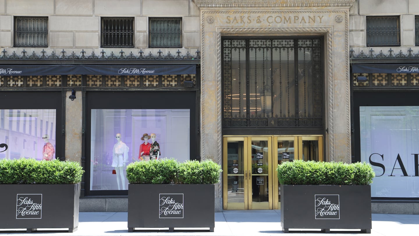 The exterior of Saks Fifth Avenue's store in New York.