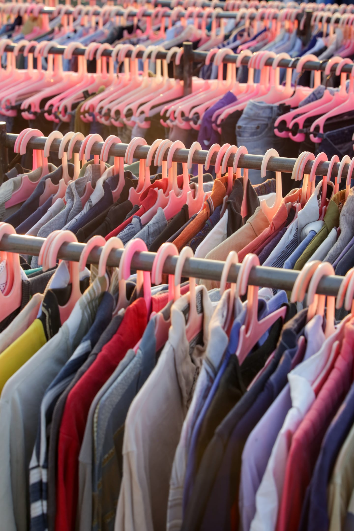 Clothes on racks
